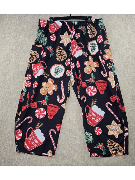 Unbranded Other - Christmas-Themed Unisex Pajama Pants With Vibrant Gingerbread & Candy Print